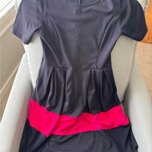 Nursing Queen Black and Pink Short Sleeve Dress